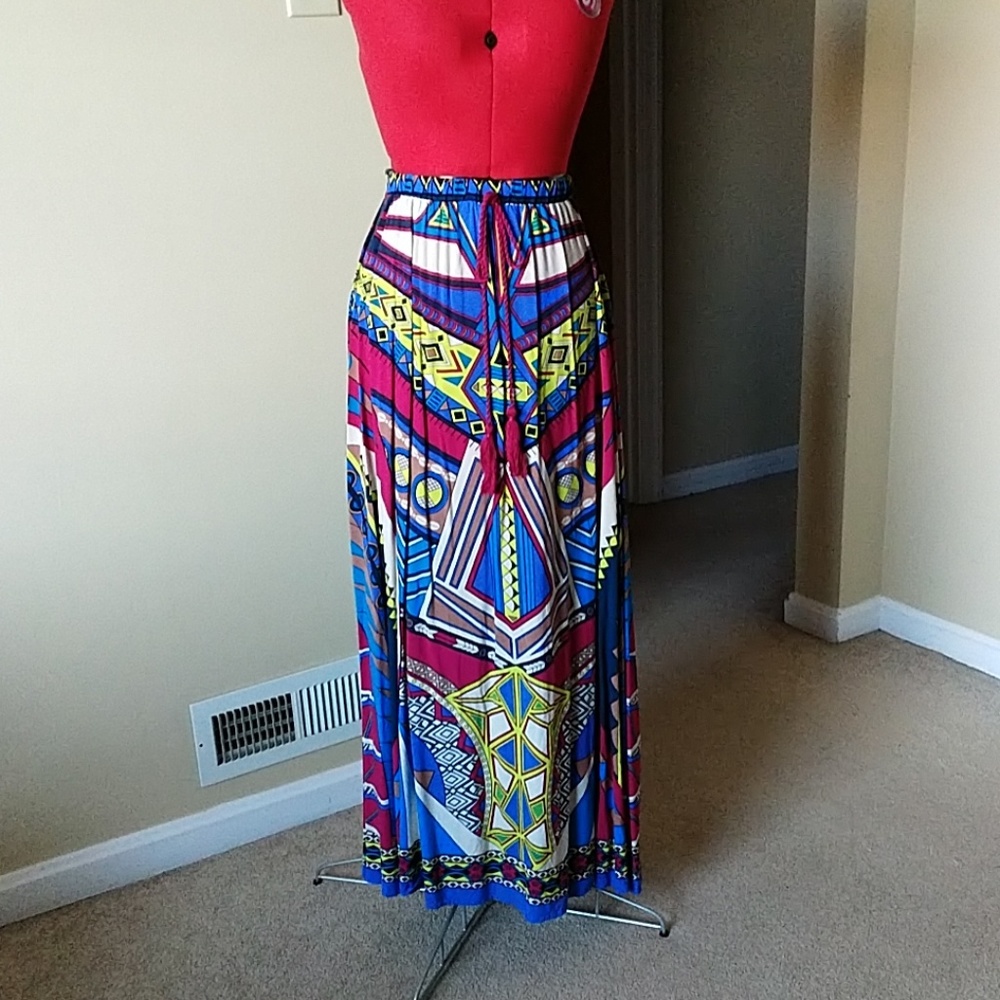 Tribal Print Maxi Skirt